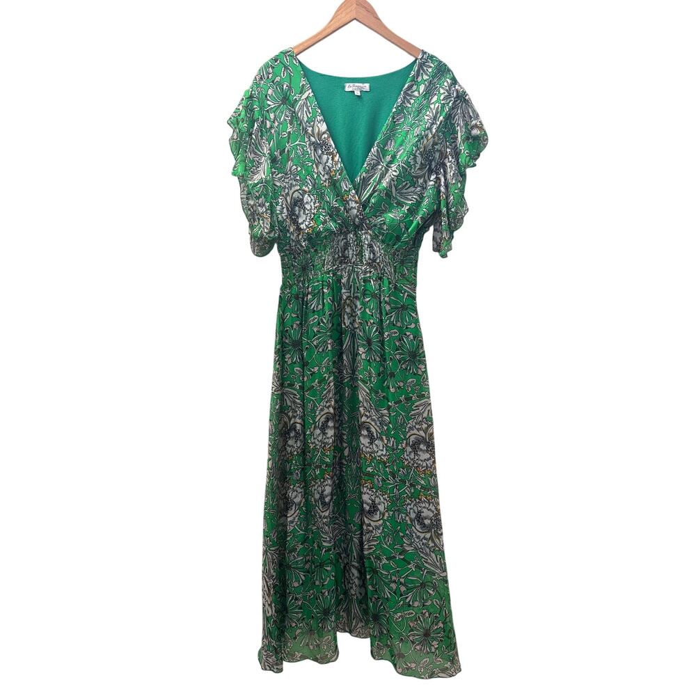 Le Regarre Green Floral Maxi Dress